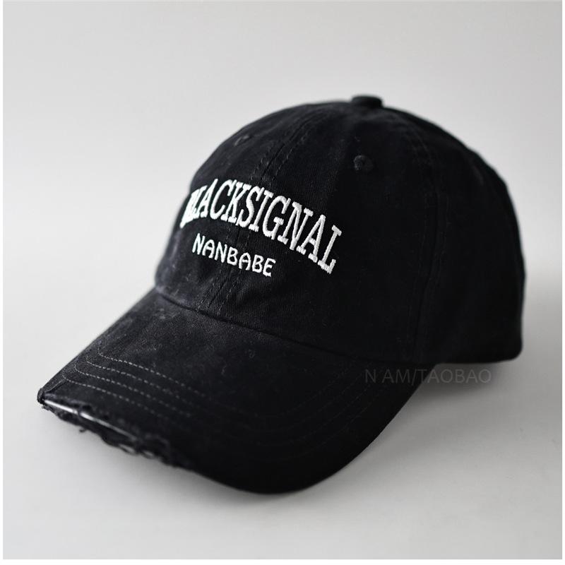 Fashion Hat Personality Ripped Soft Top Letter Embroidery Baseball Cap Men's and Women's Fashion Trend Versatile Shade Cap