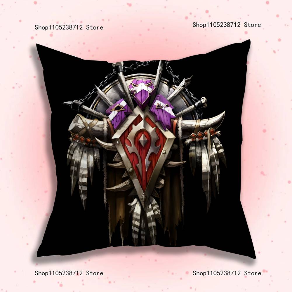 Worlds Of W-Warcrafts Game Pillow Case Plush Fabric Soft Pillowcase Double Sided Print Sofa Cushion Cover Throw