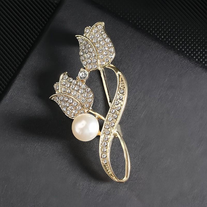 

Корейская элегантная цветочная брошь с животным: Высококлассная женская брошь-булавка для воротника пальто или костюма