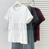 Summer 2026 Plus Size Women's Chic Rhinestone Round Neck Short Sleeve T-shirt