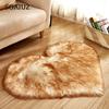 Leonard-Home Wool Imitation Sheepskin Rugs Faux Fur Non Slip Bedroom Shaggy Carpet Mats Winter
