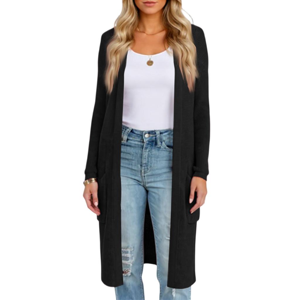Fashionable Women's Long Knitted Sweater Cross-border  Winter Knitted Jacket