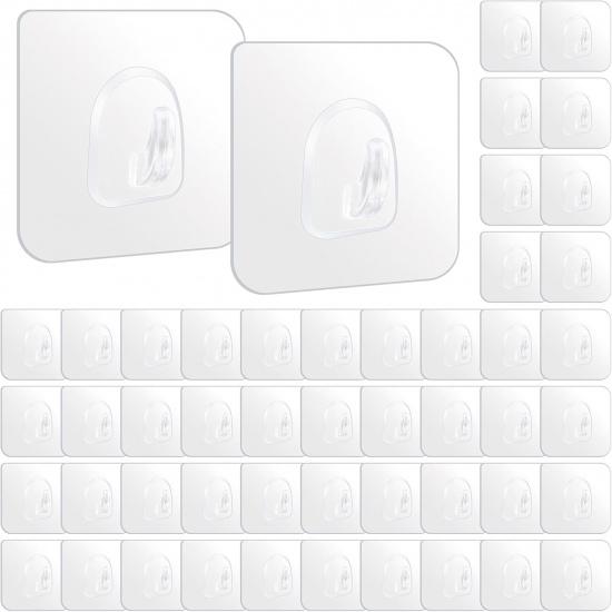 Self Adhesive Hooks,Extra Strong Sticky Hooks for Hanging,Heavy Duty Stick On Hooks,Wall Mounted Hooks for Bathroom,Kitchen,Closet,Office,Hanging