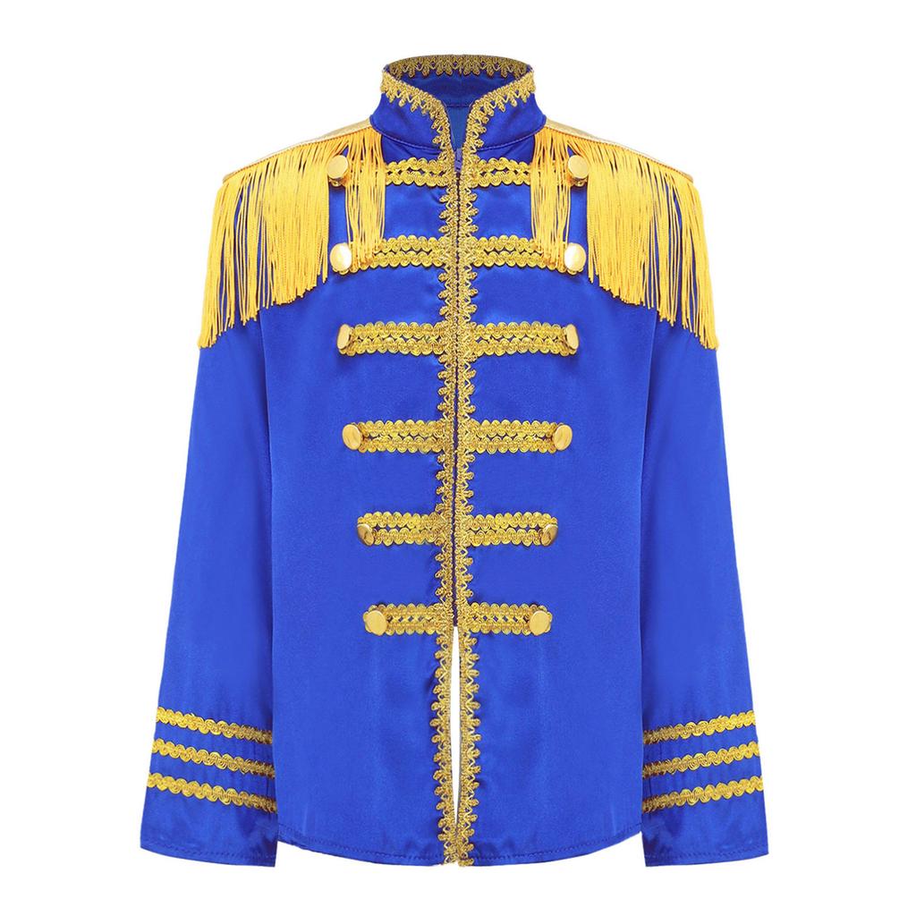 Kids Rock Band Cosplay Outfit - 1960s British Star Gold Lace Long Sleeve Shirt for Music Theme Party