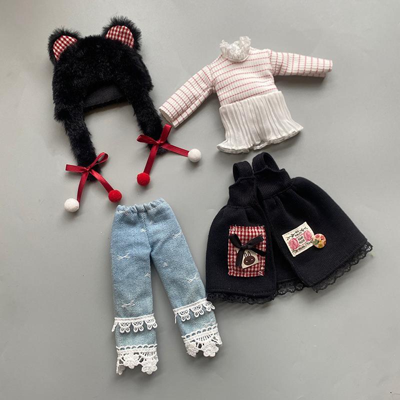 For 30Cm Doll Clothes Suit Cute Winter Outfit 1/6 Doll Accessories Dress Up Toy Gift For Girls