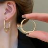 Crushed Silver Zircon Gold Circle Earrings Earrings European and American Earrings Design Sense Niche