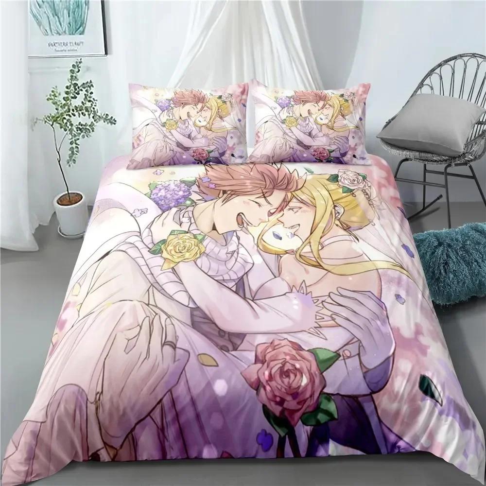 Fairy Tail Bedding Set Anime Duvet Cover Quilt Duvet Cover Sets Home Decor Twin Single Queen King Size Fashion Gift Cartoon