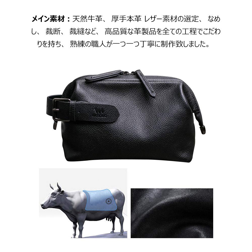 Handle Cowhide Leather Second Bag Bag Clutch Bag Small Double Zipper Thick Genuine Leather Wedding Bag Formal Business Ceremonial Bag for Men Cowhide