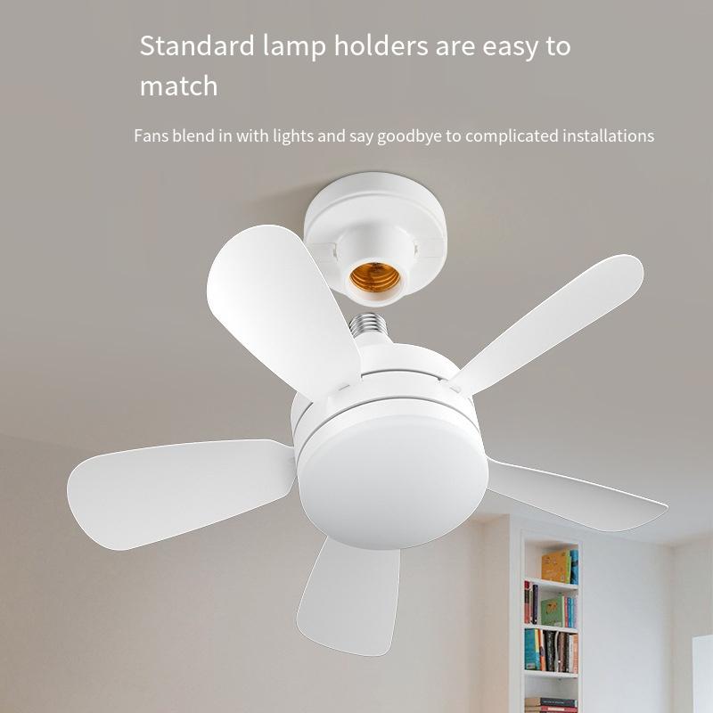 1PC E27 Světlo ventilátoru s rovnými lopatkami Odnímatelné lopatky ventilátoru Domů Jednoduché světlo malého ventilátoru s dálkovým ovládáním