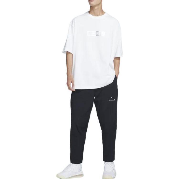 Jordan T Shirts Men's White Crew Neck Moderate Straight Fit DX4251-100