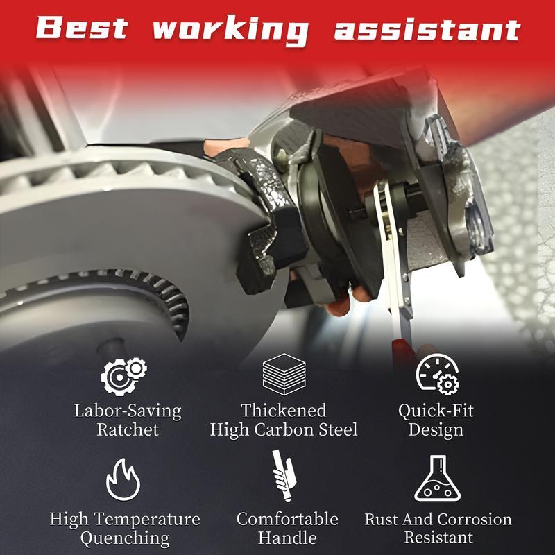 Brake Caliper Piston Press Tool 360° Rotating Ratchet Wrench – Single, Dual & Quad Disc Brake Pad Spreader Expander for Car Repa