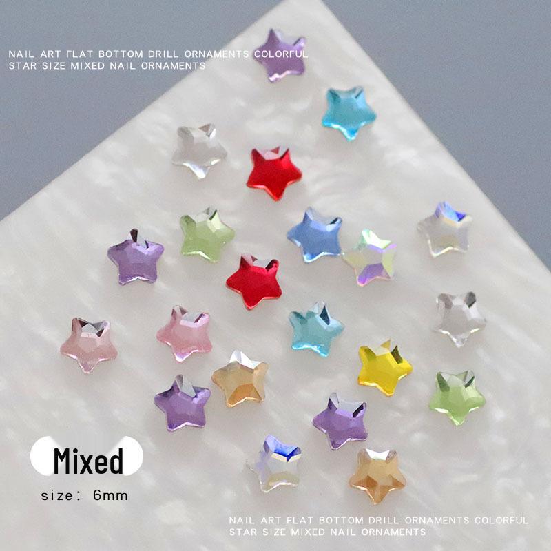 50 Pcs Nail Art Rhinestones: Irregular Shapes, Small Size, Starfish & Pentagram Mix