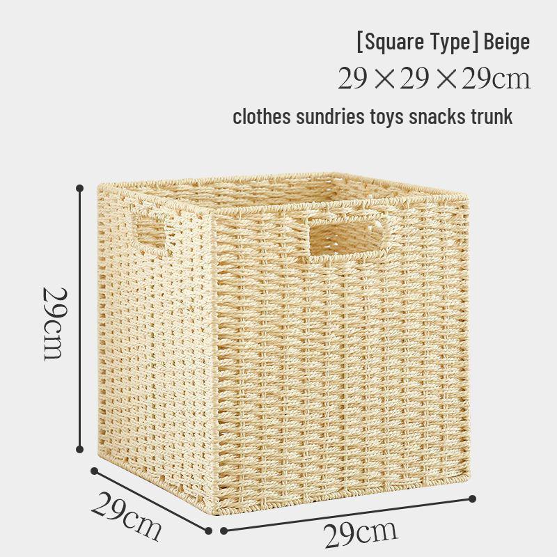 Japanese Style Large Rattan Storage Basket for Clothes, Toys, and Snacks
