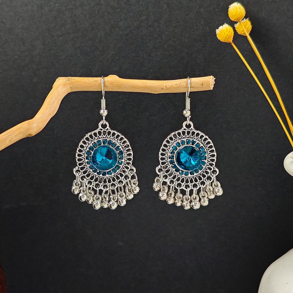 Geometric Ethnic Style Earrings Retro Bohemian Style Tourist Attractions Photo Fringed Earrings