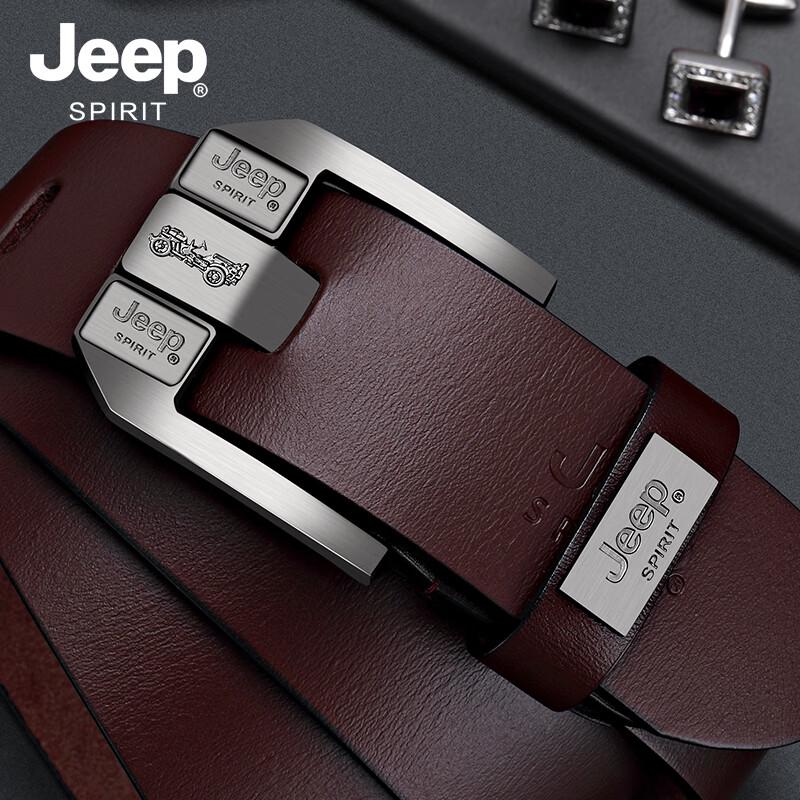 Мужской кожаный ремень JEEP SPIRIT с пряжкой-пином 120cm