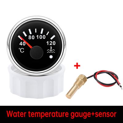 52mm Water Temperature Gauge 40-120Celsius with 7-color Backlight +Coolant Temperature Sensors With Alarm 12V/24V