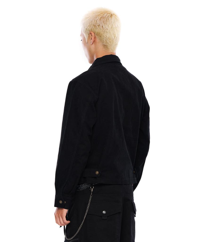 Aakam Cotton Utility Jacket (Black)