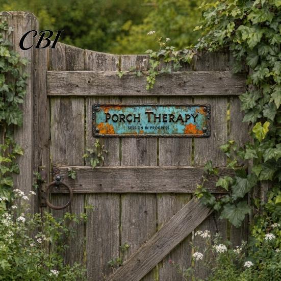 Fine Workmanship Ornaments Porch Therapy Vintage Tin Sign, Rustic Teal Wall Decor, Funny Outdoor Durable Garden Patio Gift for Friends Family