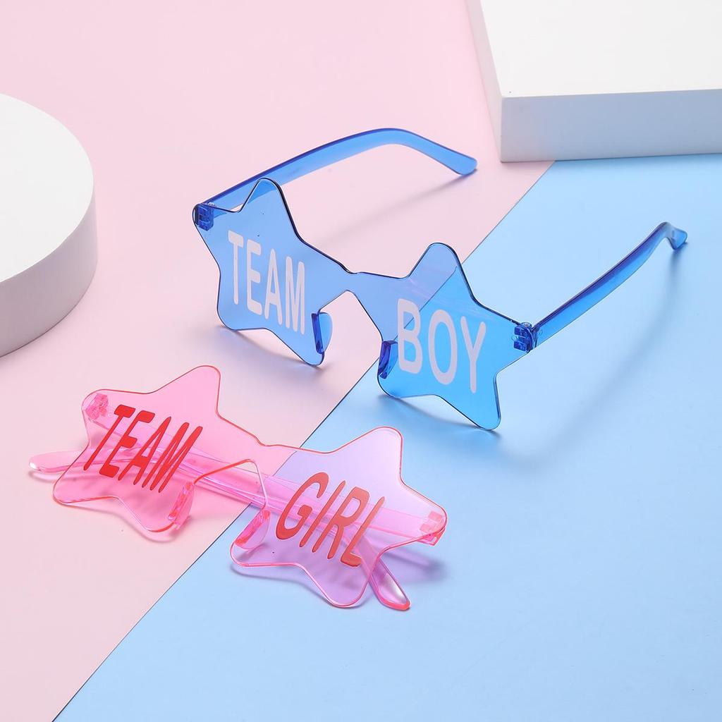 Gender Reveal Star Party Glasses with Custom Text Inquiries