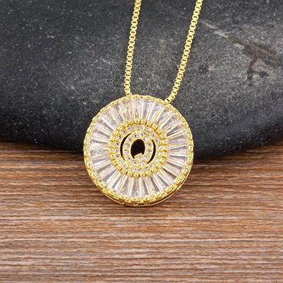 Nidin Name Initials A-Z 26 Zircon Letters Necklace Gold Color Alphabet Clavicle Chain Choker For Women Pendant Collar Jewelry