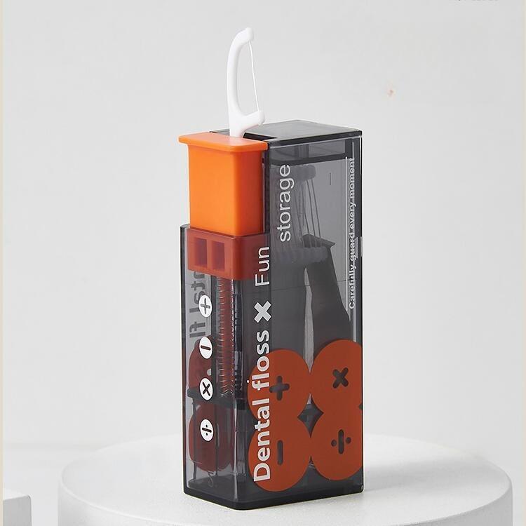 Dental Floss Box Home Automatically Pops Out Portable Storage Box with A Press-type Portable Disposable Floss Stick Storage Tool