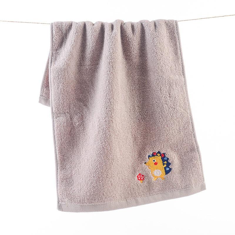 

1Pc 25x50cm Cartoon Hedgehog Embroidery Cotton Water Absorbent Children Kids Bathroom Hand Face Towel 25x50cm коричневий
