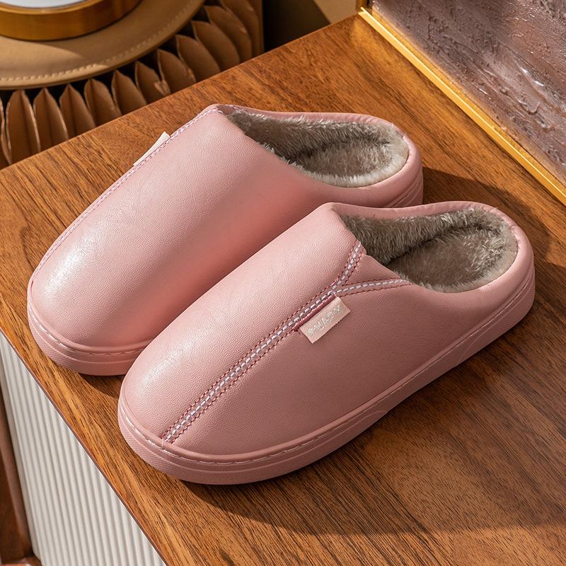 Elderly Waterproof Cotton Slippers Men's Bag Heel Indoor Home Non-slip Warm Household Wool Cotton Shoes Winter Large Size Women