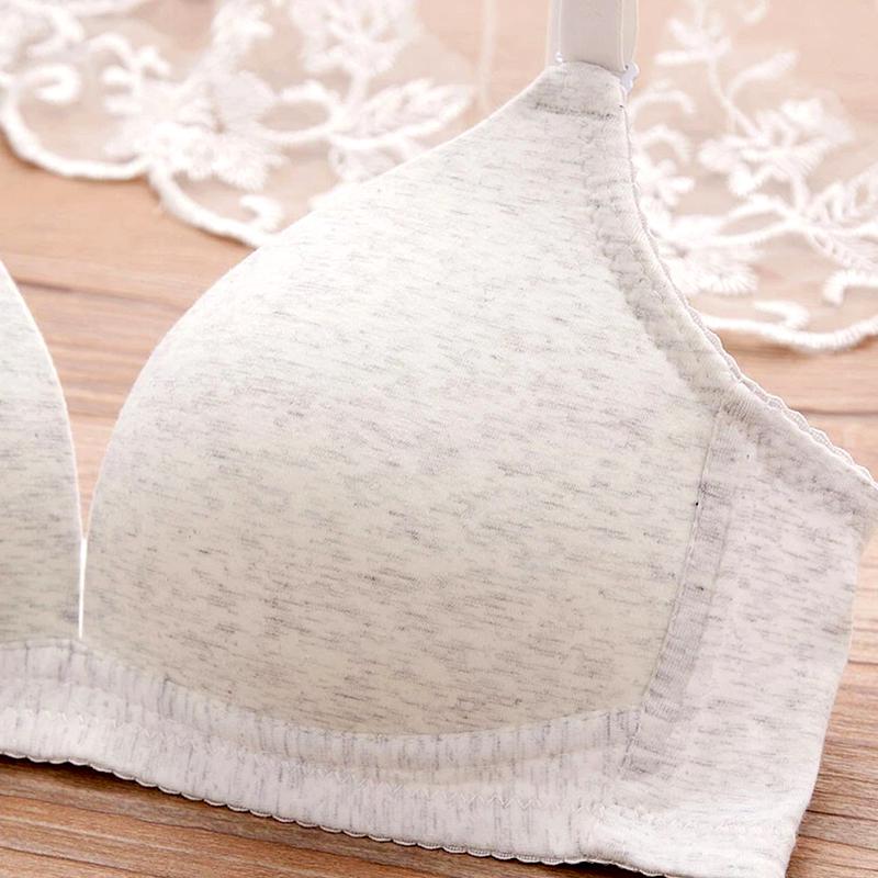 1 st Bekväm Bomull Mjuk Tonårs-BH Trådfri Tränings-BH Enfärgad