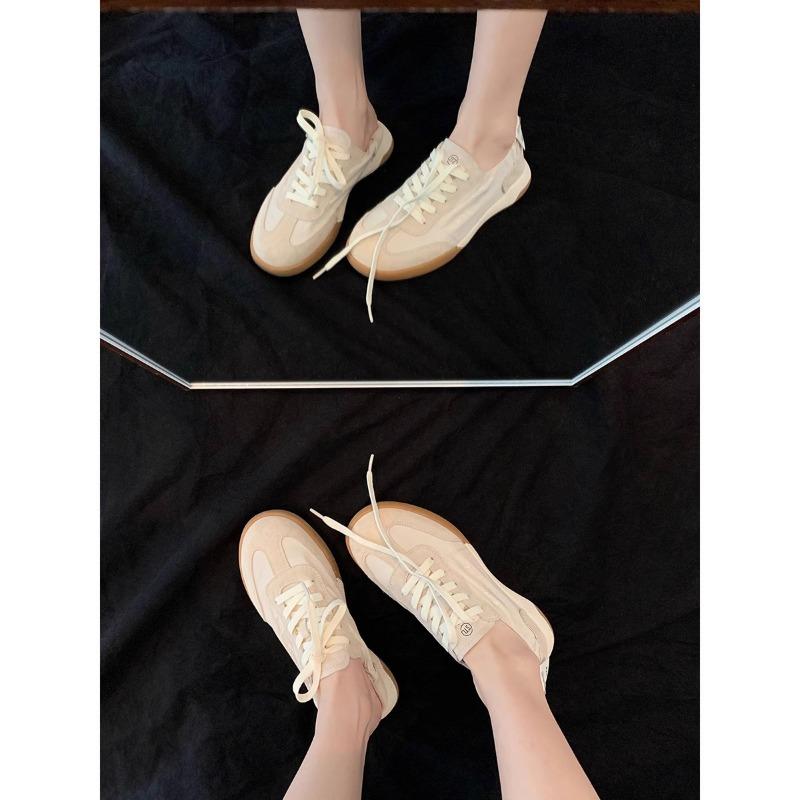 Ballet Training Shoes for Women Summer Breathable Sports Insole Height-increasing Shoes White Sneakers Flat Shoes