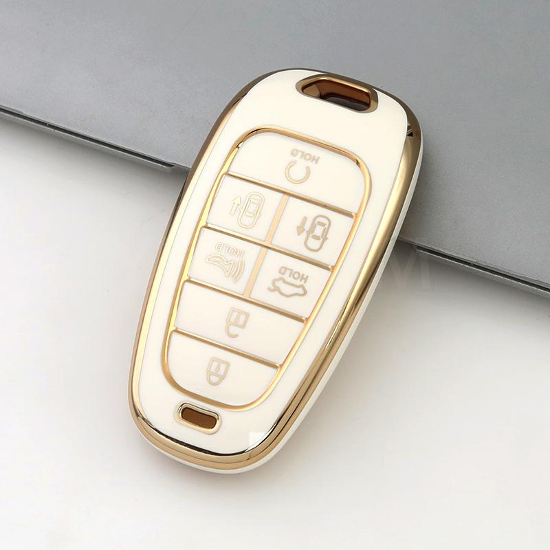 7 Buttons Tpu Car Key Case Cover For Hyundai Santa Fe Tucson Ioniq 5 Atos Prime Solaris For Hyundai Palisade