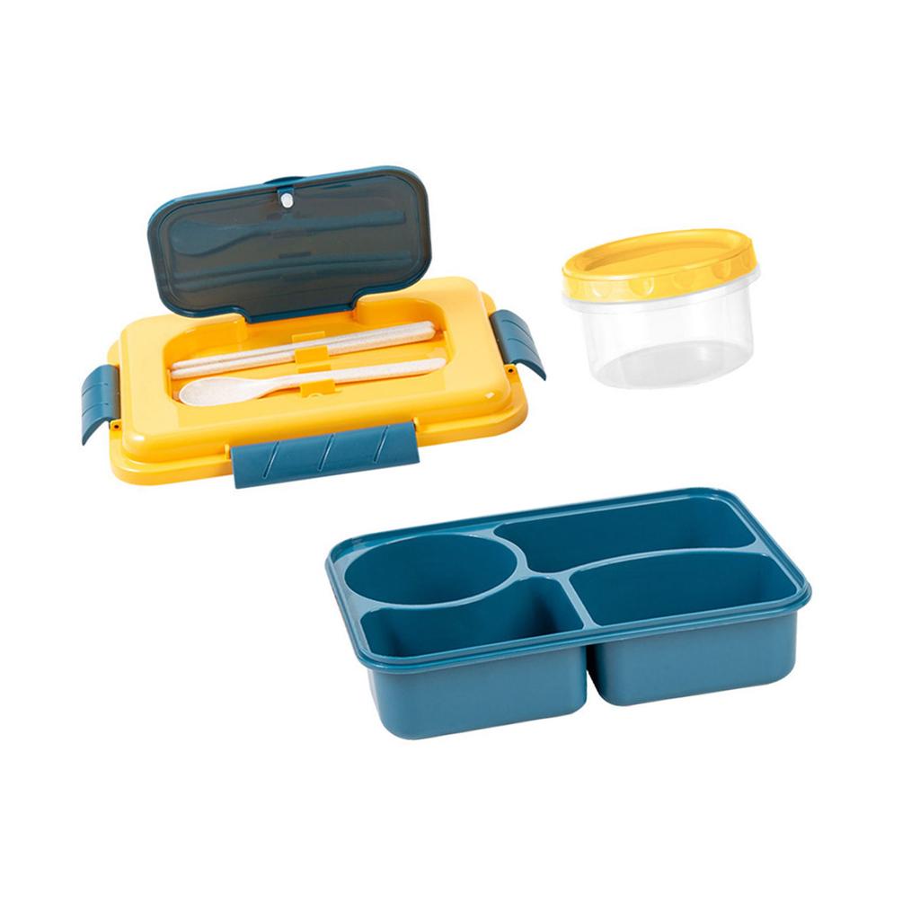 Multi Functional Meal Box With Soup Storage Compartment And Eating Tool Microwave Friendly Lunch Holder For Students