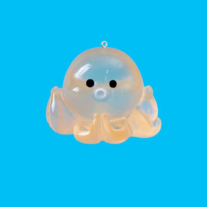 10Pcs Sweet Luminous Fish Resin Charms Hook DIY Jewelry Making Accessories Keychain Phone Pendant Funny Glow Figurine Arts Decor