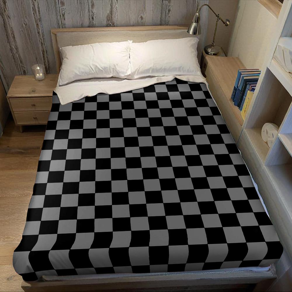 Goth Karo Flanell Decke Warm Weich Halloween Weihnachten Sofa Warm Gemütlich Dekoratives Dekor Geschenk für Alle Jahreszeiten