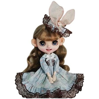 Blythe Outfit Obitsu 24 Clothing Licca Azon Jenny Doll Clothes Pink Bunny Ears