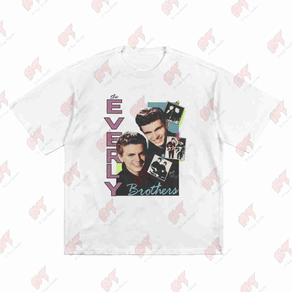 The Everly Brothers Band Members Short Sleeve Tee 100% Cotton T-Shirt
