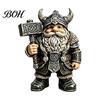 Stable Base Desk Sculptures Viking Gnome Warrior Figurine, Resin Nordic Dwarf Statue, Decorative Weather Resistant Yard Decorations Soldier