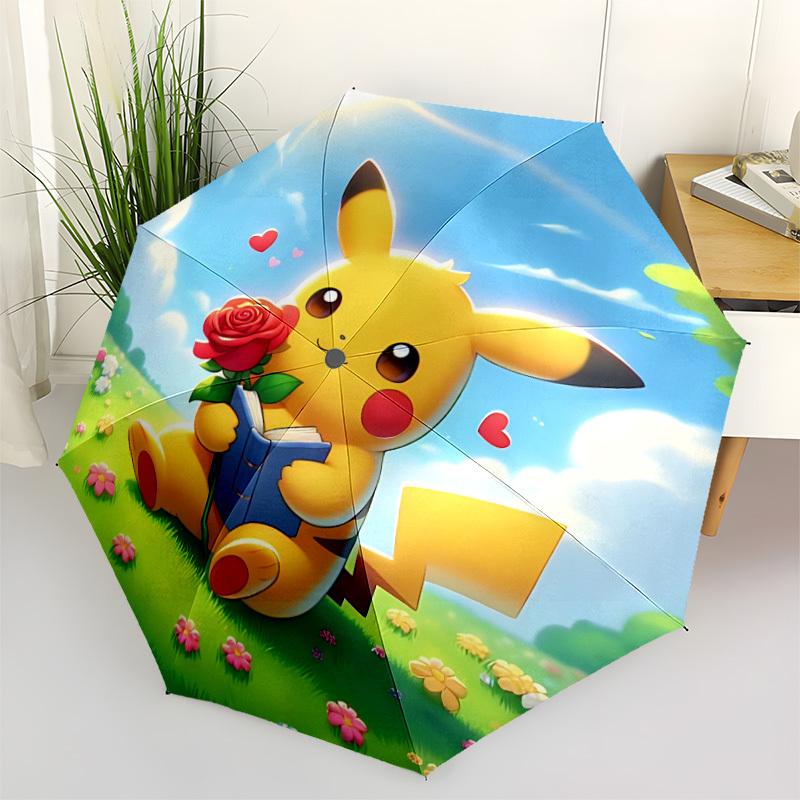 

1pc Pikachu Automatic Open/Close Umbrella - Compact Travel Umbrella with 8-Rib Durable Frame, Portable for Commuting, yy251023023