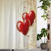 Romantic Valentine'S Day Creative Love Print Shower Curtain With 12 Hooks, Window Curtain