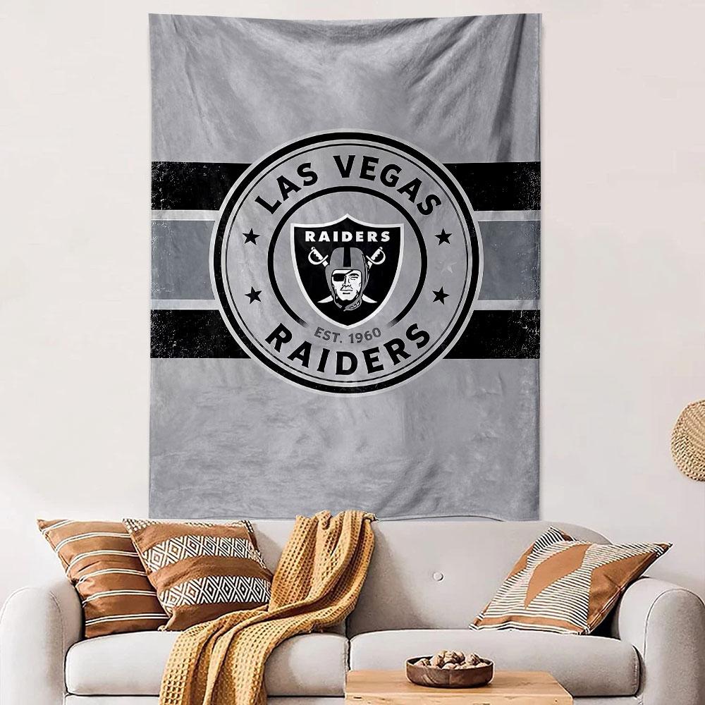 Las Vegas Raiders Tapestry Wall Hanging, NFL Football Logo, Wall Decor for Bedroom Living Room Dorm