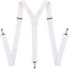 Adult Solid Color Suspenders for Men Women - Dress Shirt Pants Braces Straps for Wedding Party Suit Skirt Apparel