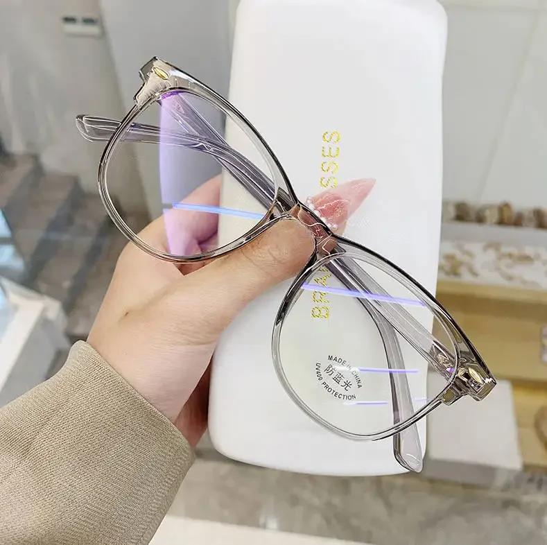 

Transparent Computer Glasses Frame Women Men Anti Blue Light Round Eyewear Blocking Glasses Optical Spectacle Eyeglass -3