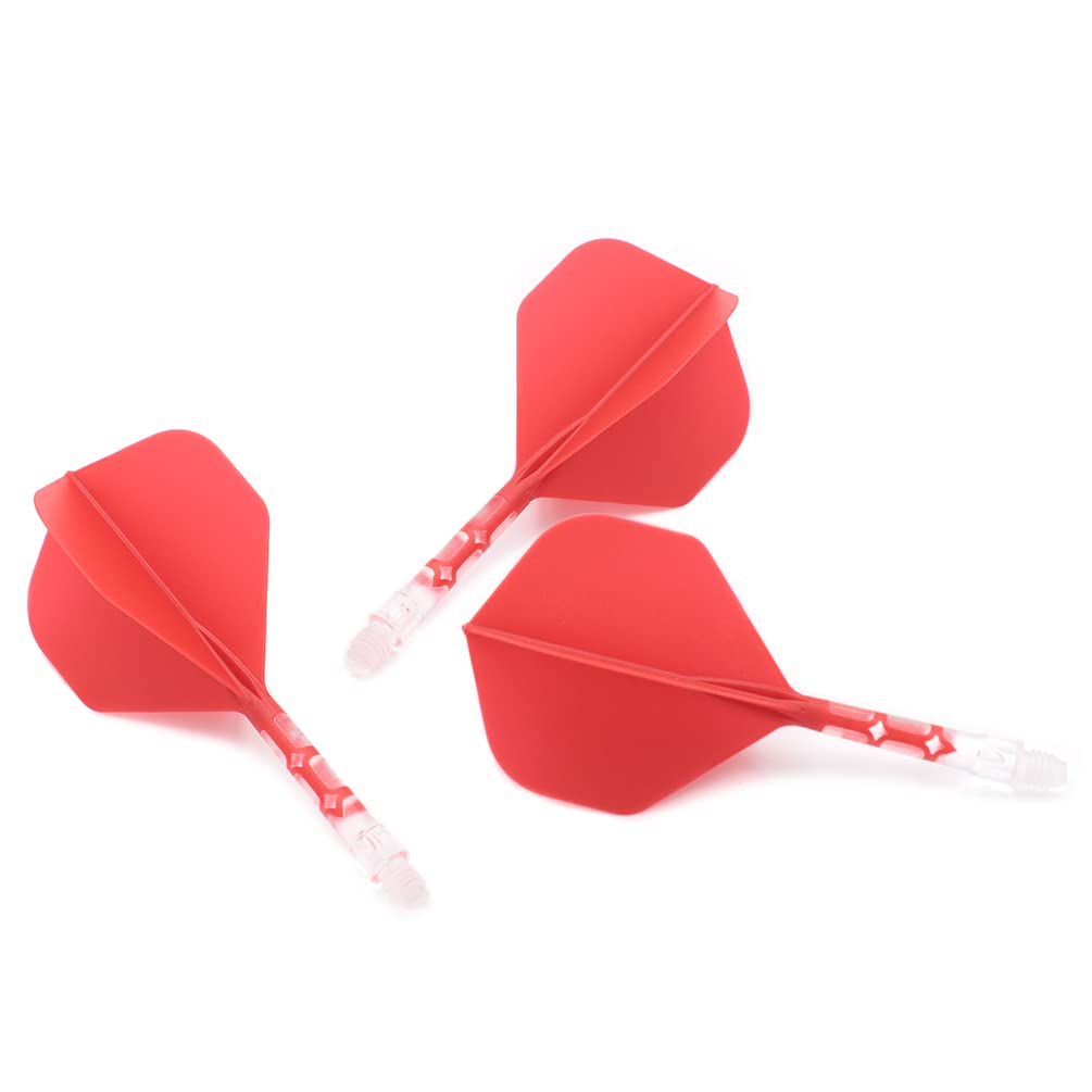 Cuesoul ROST T19 Shaft Integrated Big Standard Red Clear Medium Size Two-Tone Dual-Material Flights, Shape, 3-Club Set, Flights, Shafts, (CS-AK57DB2M)