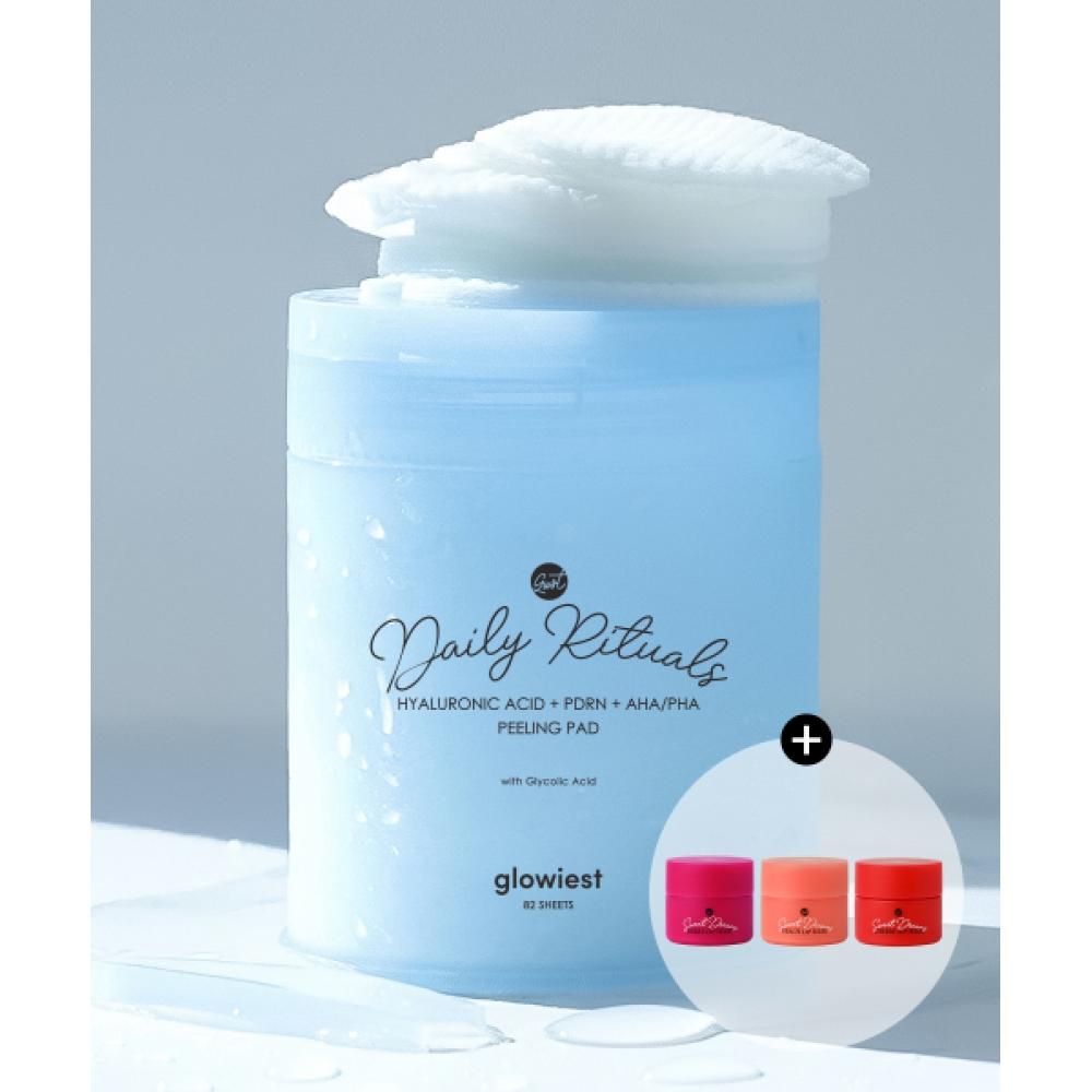 Самый сияющий [эксклюзивный подарок] Ежедневный ритуал Гиалуроновая кислота + PDRN + AHA PHA Пилинг-пэды + Мини-маска для губ NONE