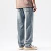 Elastische, locker sitzende Jeans mit geradem Bein für Herren mit weitem Bein, große Freizeithose für Herren, vielseitige und trendige Herrenhose für Frühling/Sommer