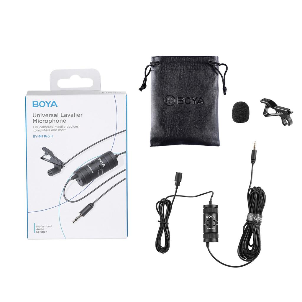 Wired Lavalier Microphone for Smartphones Cameras 3.5mm TRS 6m - Black