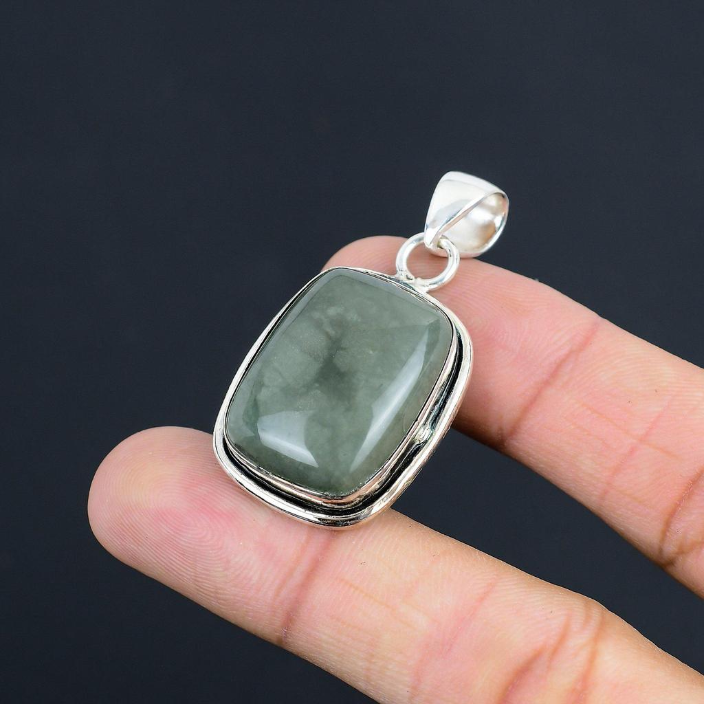 Polychrome Jasper Gemstone Artisan Birthday Pendant Jewelry 925 Sterling Silver