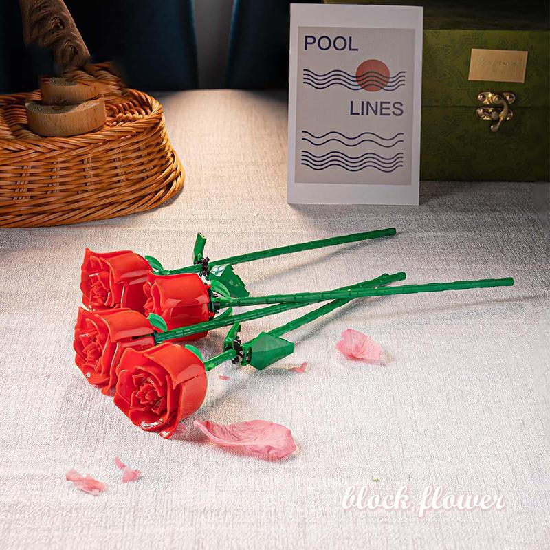 

Eternal Flower Rose Building Block Toy Compatible With Assembly Decoration Girl Valentine S Day Teacher S Day Gift 1pc