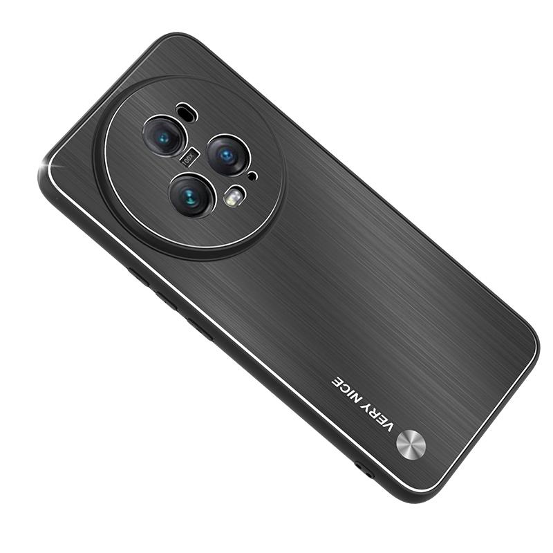 

For Honor Magic5 Pro Anti-Scratch Brushed Phone Case Aluminium Alloy Back TPU Frame Defender Cover Black