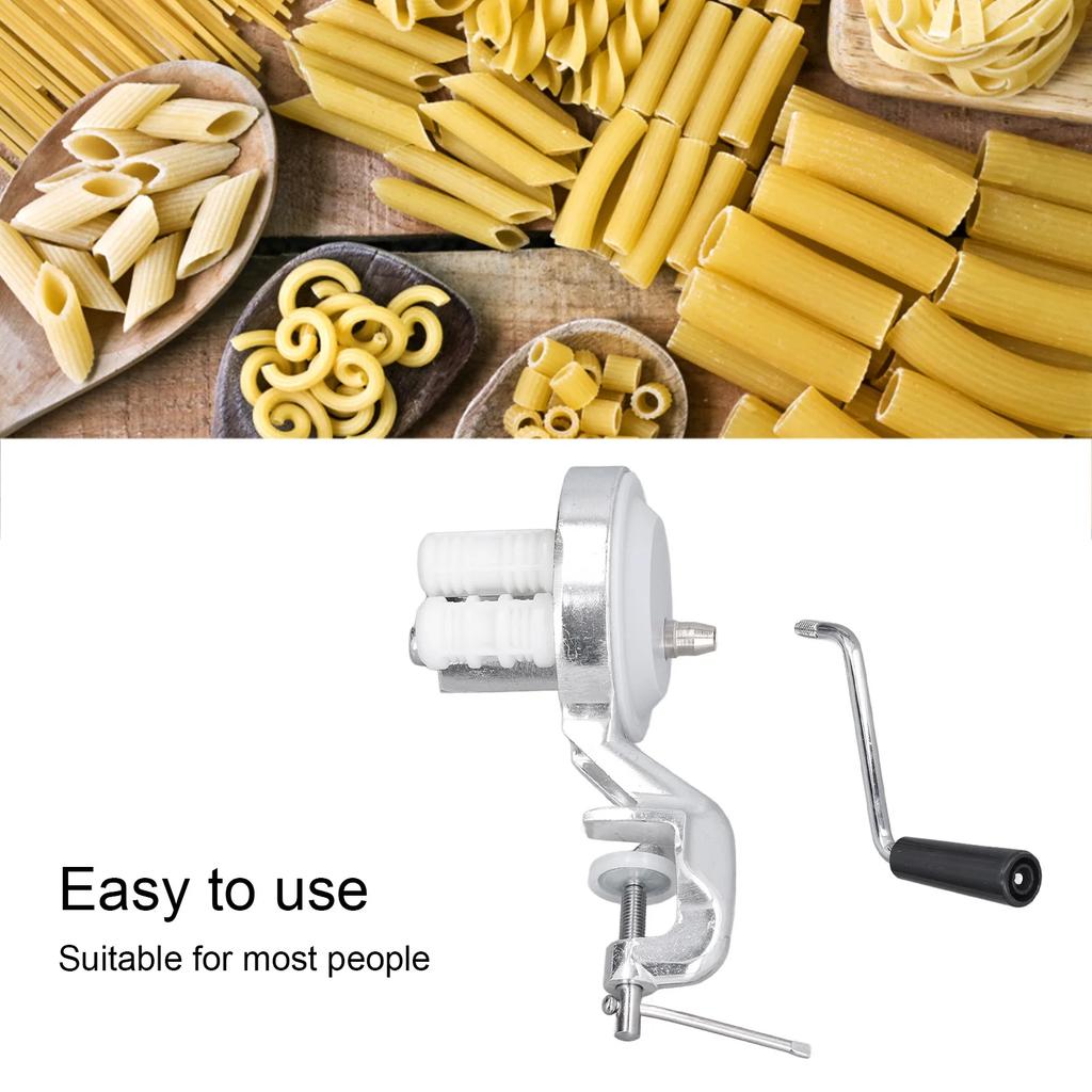 Hot Manual Macaroni Maker Aluminium Alloy Silver Portable Hand Cranking Noodles Pressing Machine for Kitchen Restaurant