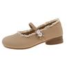 White French Small Fragrant Wind Light Mouth Thick Heel Single Shoes Women's 2025 New Spring Versatile Round Head Retro Mary Jane Shoes